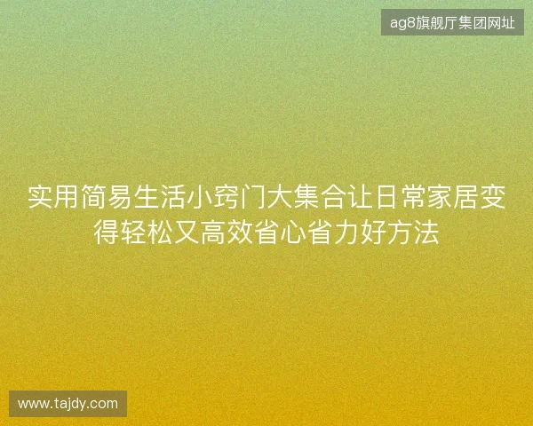 实用简易生活小窍门大集合让日常家居变得轻松又高效省心省力好方法 实用简易生活小窍门大集合让日常家居变得轻松又高效省心省力好方法